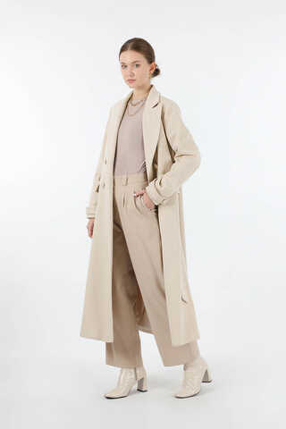 Cep Detaylı Kruvaze Kaban Taş - 1