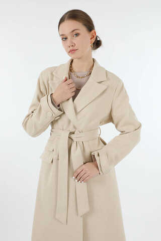 Cep Detaylı Kruvaze Kaban Taş - 2