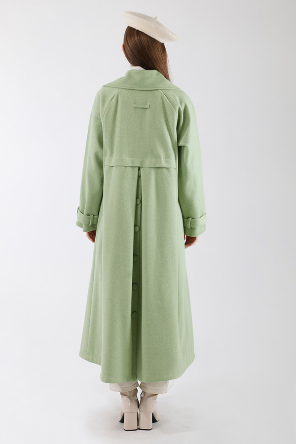 Cepleri Düğmeli Kruvaze Kaban Mint - 6