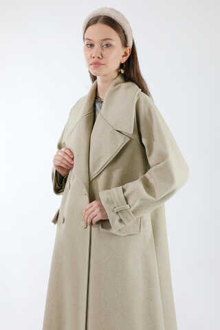 Cepleri Düğmeli Kruvaze Kaban Taş - 2