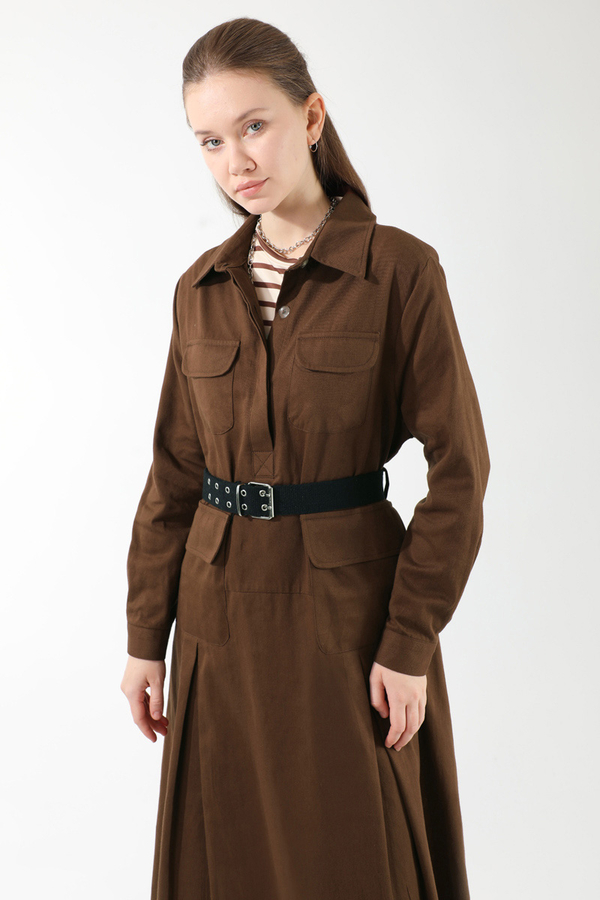 Cepli A Pile Elbise Kahverengi - 2