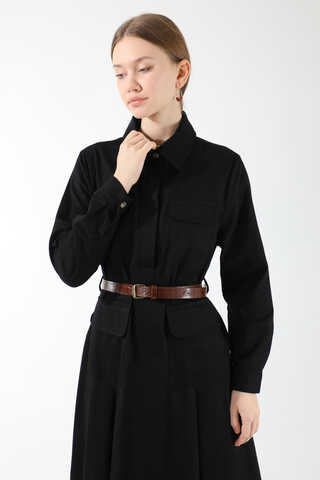 Cepli A Pile Elbise Siyah - 2