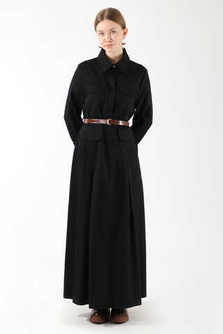 Cepli A Pile Elbise Siyah - 5