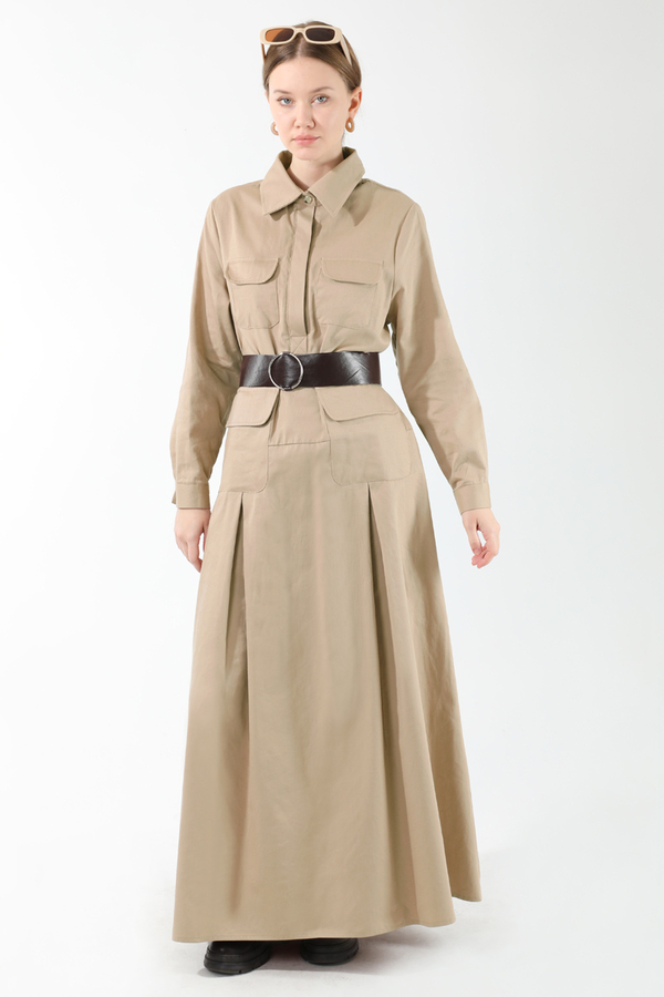 Cepli A Pile Elbise Taş - 5