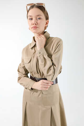 Cepli A Pile Elbise Taş - 2