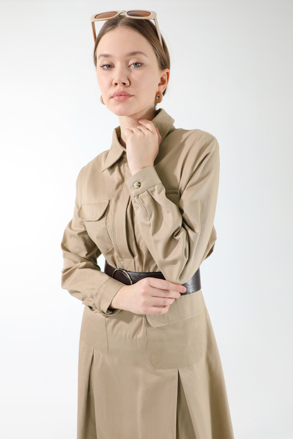 Cepli A Pile Elbise Taş - 2