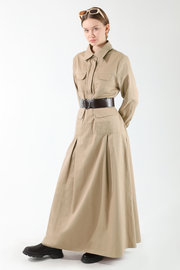 Cepli A Pile Elbise Taş - 3