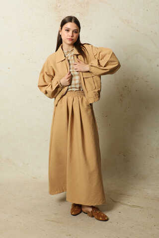 Cepli Ceket Etek Takım Camel - 2