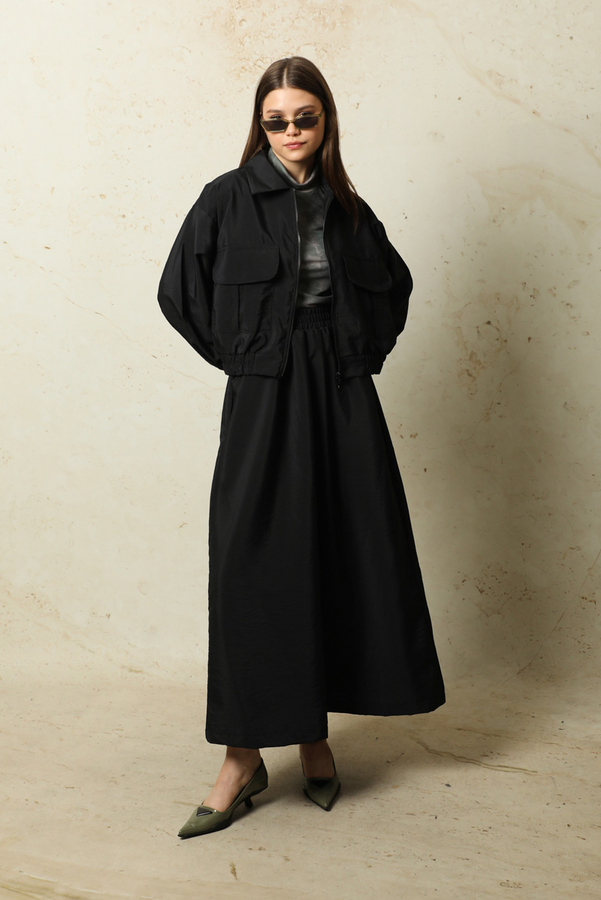 Cepli Ceket Etek Takım Siyah - 2