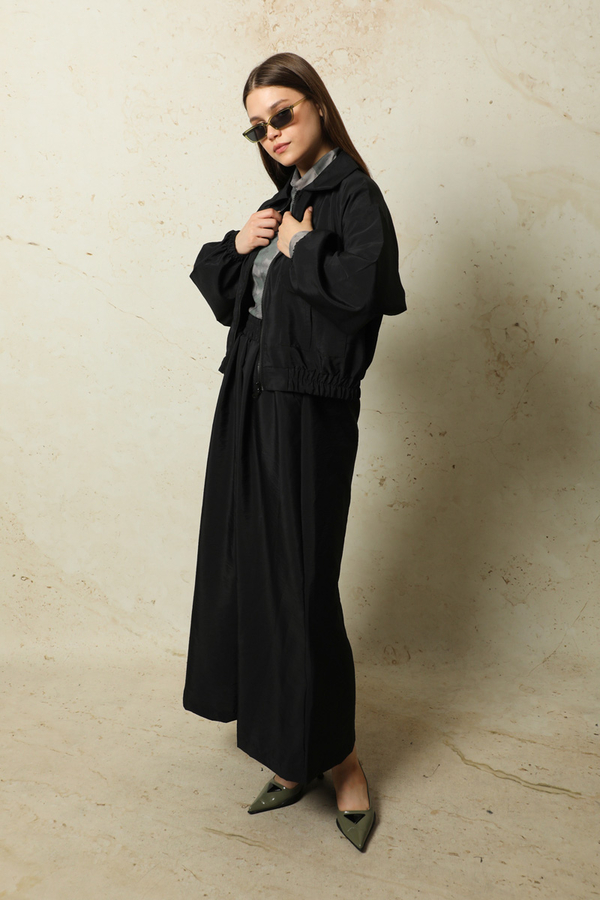 Cepli Ceket Etek Takım Siyah - 8