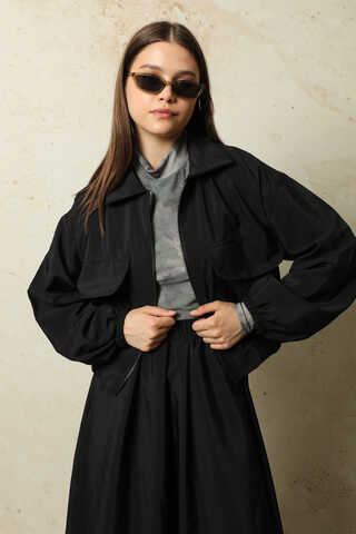 Cepli Ceket Etek Takım Siyah - 3