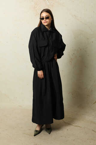 Cepli Ceket Etek Takım Siyah - 7