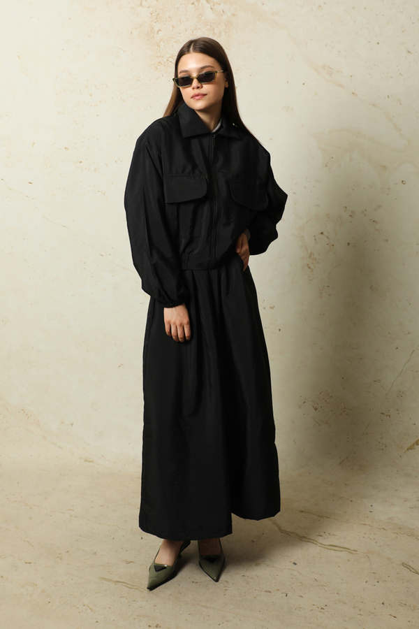 Cepli Ceket Etek Takım Siyah - 7