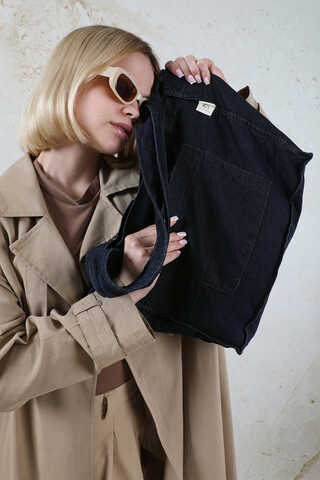 Cepli Denim Çanta Koyu Mavi - 9