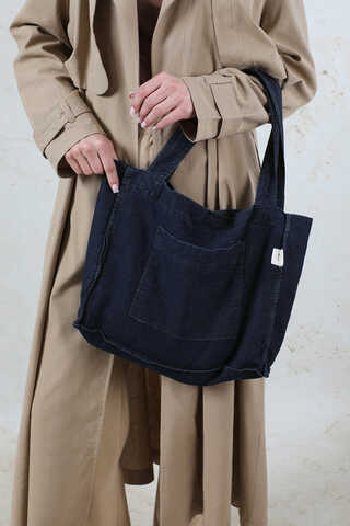 Cepli Denim Çanta Koyu Mavi - 2