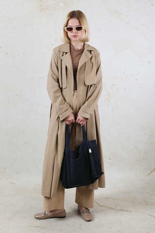 Cepli Denim Çanta Koyu Mavi - 6