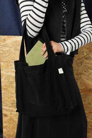 Cepli Denim Çanta Siyah - 5