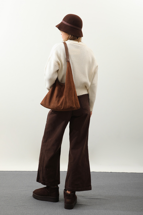 Cepli Düğmeli Hırka Krem - 6