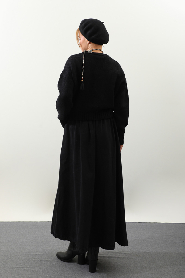 Cepli Düğmeli Hırka Siyah - 6