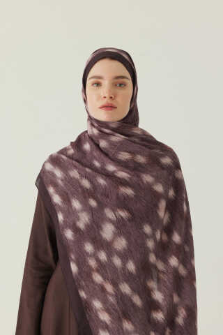 Ceylan Desen Bambu Şal Acı Kahve - 3