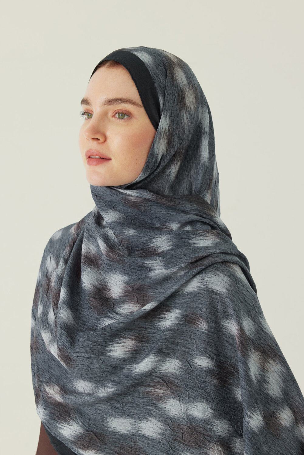 Ceylan Desen Bambu Şal Antrasit 