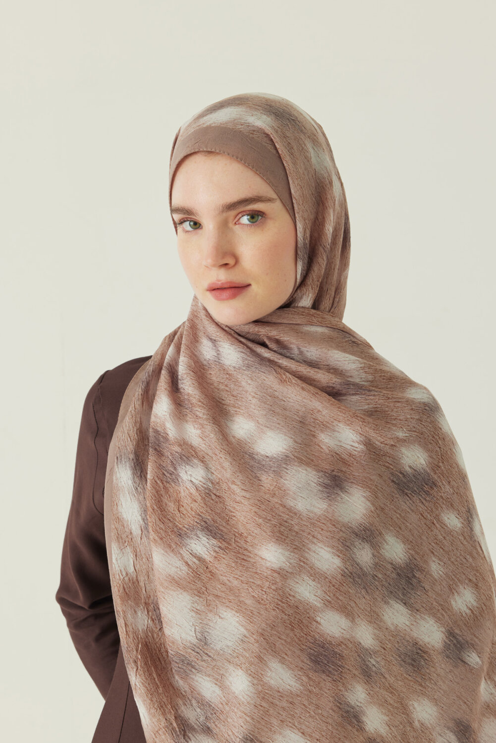 Ceylan Desen Bambu Şal Bej - 2
