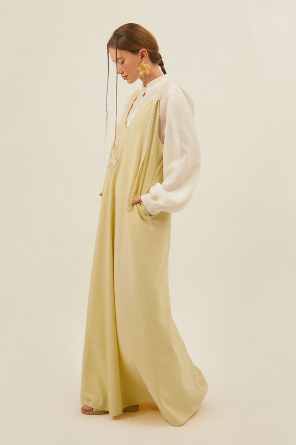 Çiçek Dantelli Jile Tereyağı Sarısı - 13