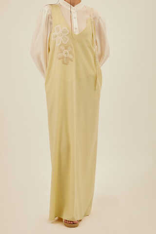 Çiçek Dantelli Jile Tereyağı Sarısı - 14