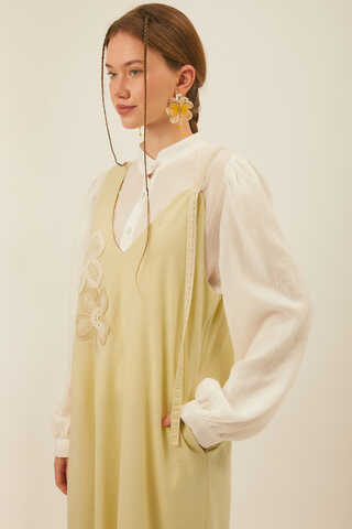 Çiçek Dantelli Jile Tereyağı Sarısı - 15