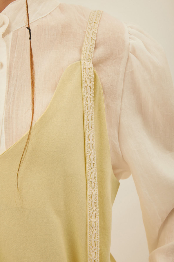 Çiçek Dantelli Jile Tereyağı Sarısı - 16