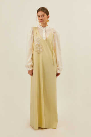 Çiçek Dantelli Jile Tereyağı Sarısı - 12