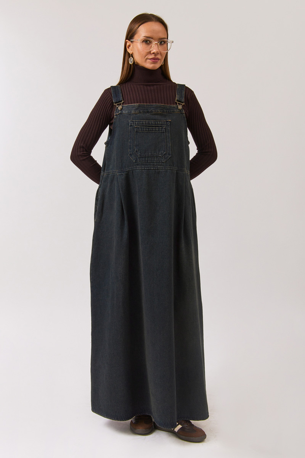 Çift Cepli Denim Jile Koyu Mavi - 4