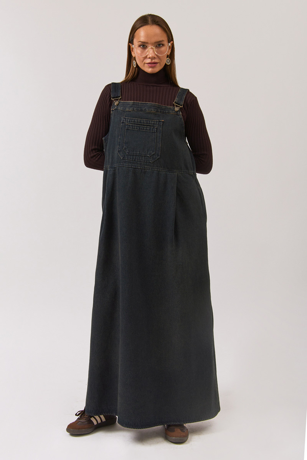 Çift Cepli Denim Jile Koyu Mavi - 8