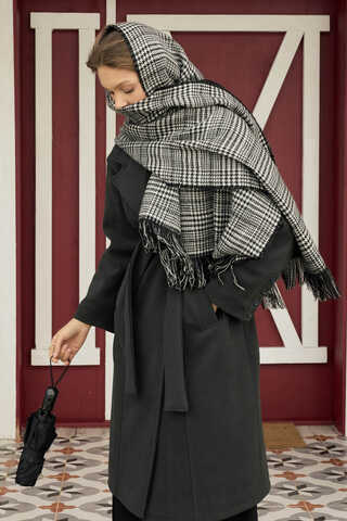 Çift Taraflı Atkı Siyah - 6