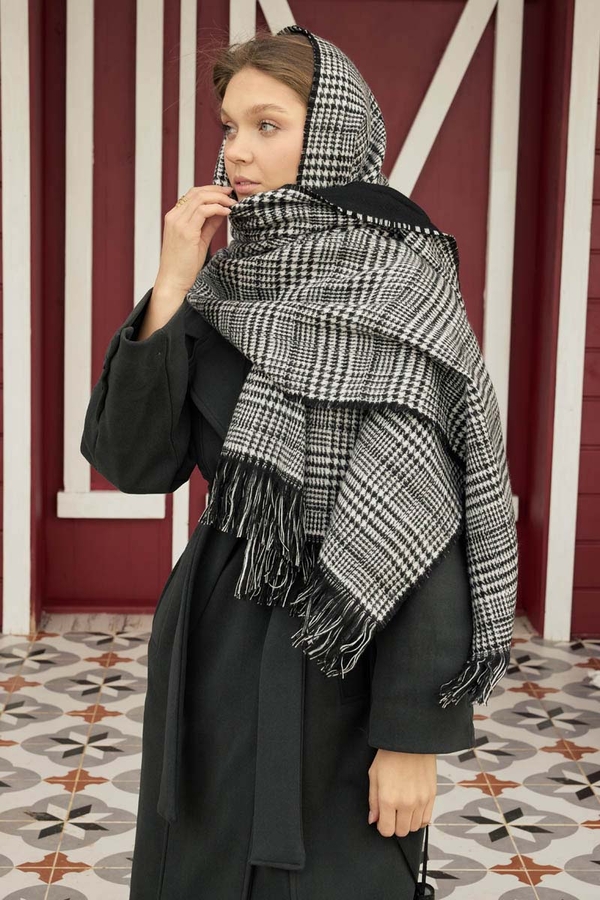 Çift Taraflı Atkı Siyah - 7