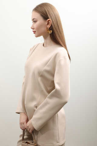 Çift Yırtmaçlı Takım Krem - 4