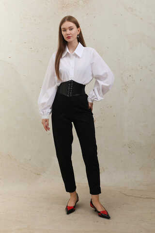 Cigarette Trousers Black - 1