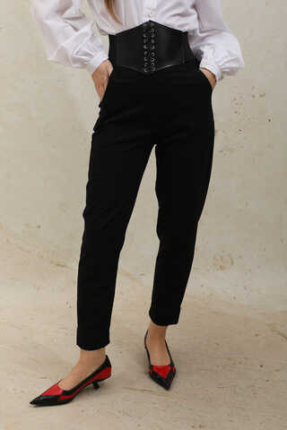 Cigarette Trousers Black - 3
