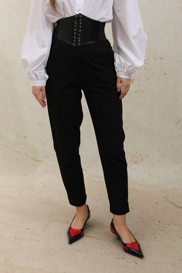 Cigarette Trousers Black - 4