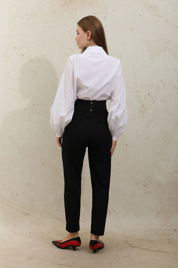 Cigarette Trousers Black - 6