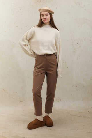 Cigarette Trousers Brown - 1