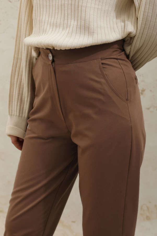 Cigarette Trousers Brown - 4