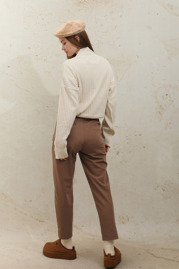 Cigarette Trousers Brown - 5