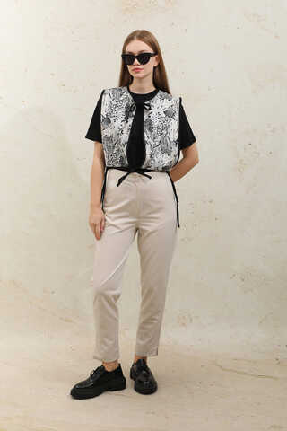 Cigarette Trousers Cream - 1