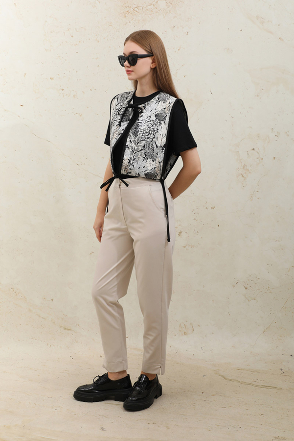 Cigarette Trousers Cream - 2