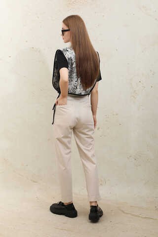 Cigarette Trousers Cream - 8
