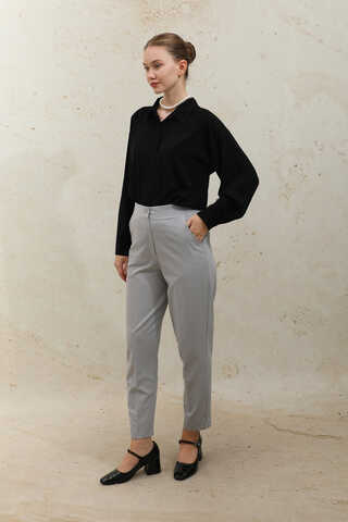 Cigarette Trousers Gray - 2