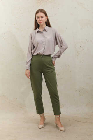 Cigarette Trousers Khaki - 1