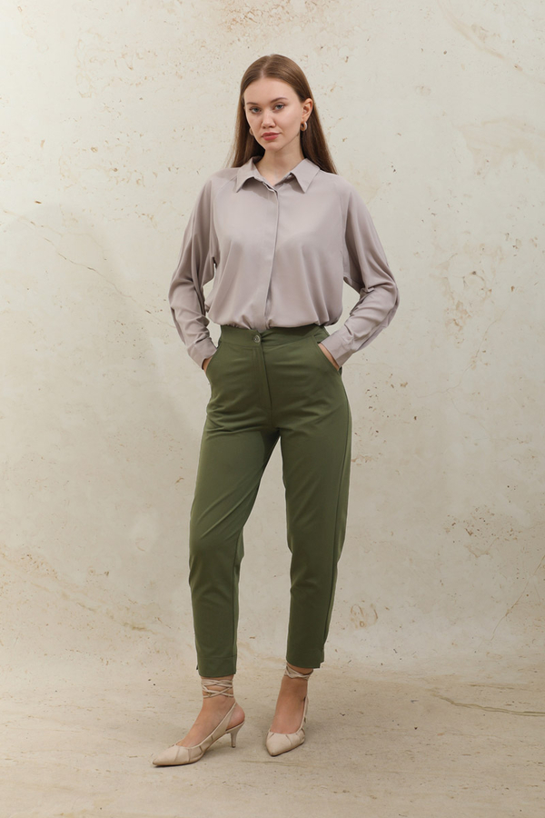 Cigarette Trousers Khaki - 2