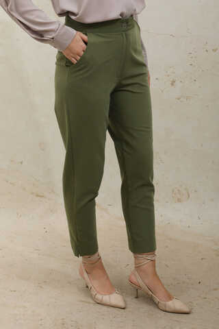 Cigarette Trousers Khaki - 3